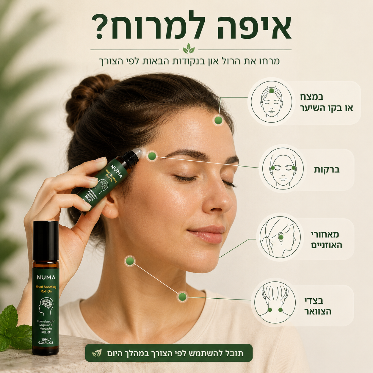 רול-און להקלה על מיגרנות וכאבי ראש